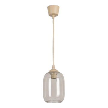 Brilagi - LED-hanglamp met kabel RETRO GLASS 1xE27/60W/230V Ø 14 cm beige/rookgrijs