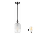 BRILAGI - LED-hanglamp met kabel RETRO GLASS 1xE27/60W/230V Ø 14 cm zwart/wit