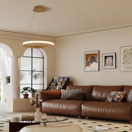 Brilagi - LED-hanglamp met kabel UMEA WOOD LED/30W/230V Ø 40 cm hout