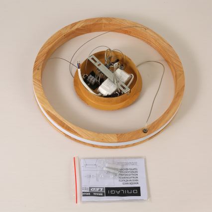 Brilagi - LED-hanglamp met kabel UMEA WOOD LED/30W/230V Ø 40 cm rubberhout