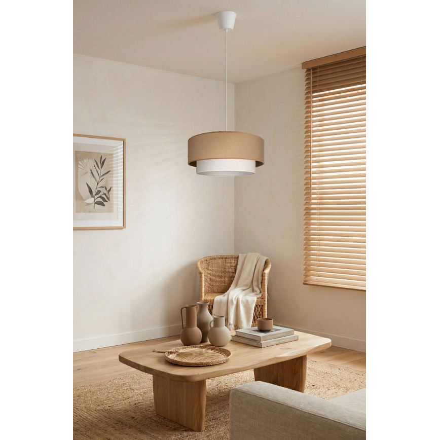 Brilagi - LED-hanglamp met snoer BOHO ECO 1xE27/10W/230V Ø 40 cm beige/crème