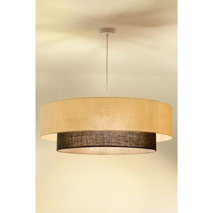 Brilagi - LED hanglamp met snoer BOHO-stijl 3xE27/15W/230V Ø 80 cm crème/bruin