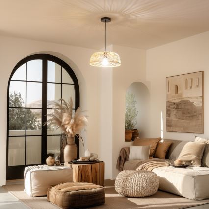 Brilagi - LED-hanglamp met snoer CERIA BOHO 1xE27/40W/230V Ø 60 cm rotan