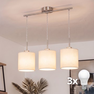 Brilagi - LED-hanglamp NUBILA met kabel 3xE27/60W/230V crème