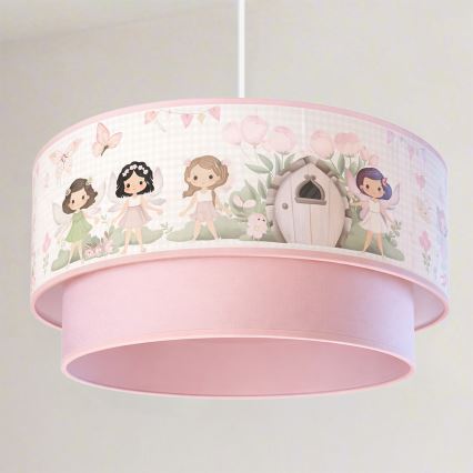 Brilagi - LED hanglamp voor kinderkamer aan kabel BOBO 1xE27/60W/230V Ø 40 cm roze/feeën