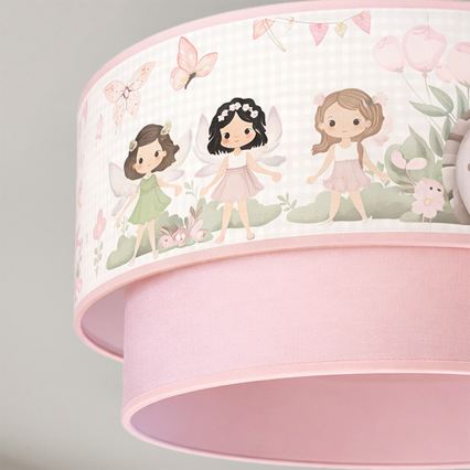 Brilagi - LED hanglamp voor kinderkamer aan kabel BOBO 1xE27/60W/230V Ø 40 cm roze/feeën