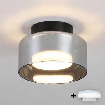 Brilagi - LED Inbouwspot AURA LUX 1xGX53/30W/230V Ø 13 cm zwart/gerookt glas