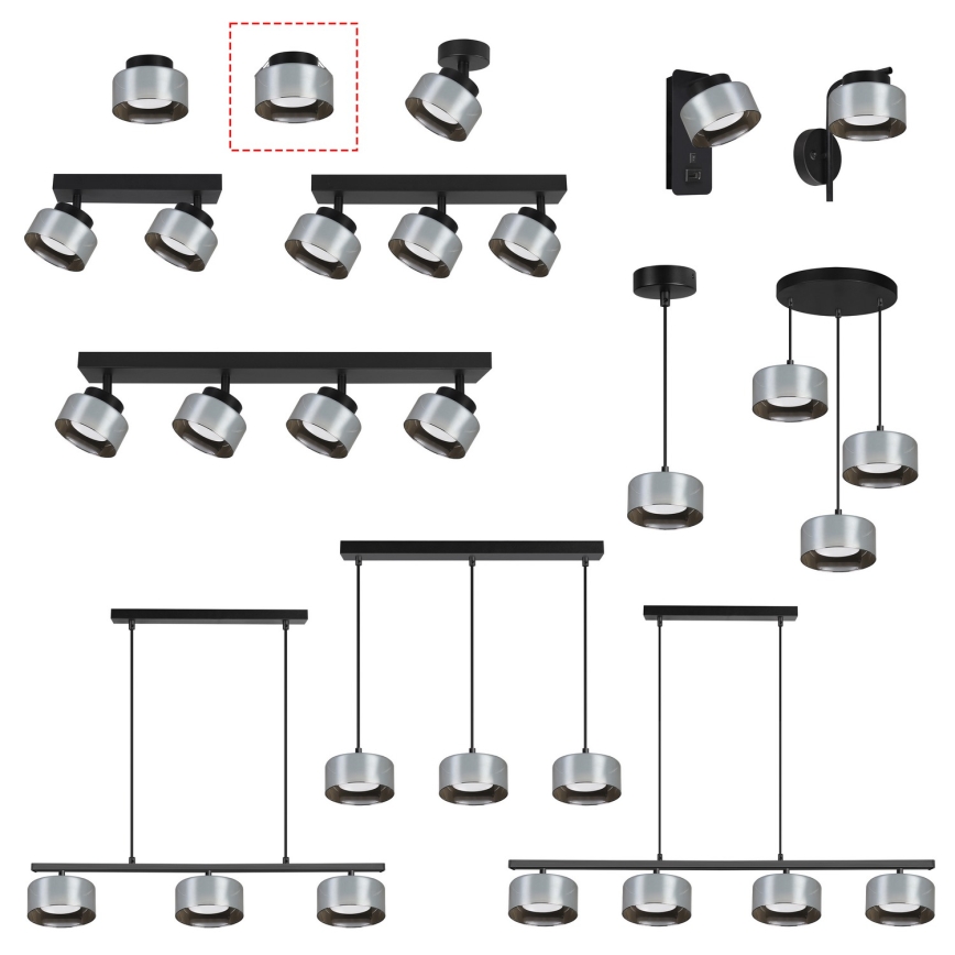 Brilagi - LED Inbouwspot AURA LUX 1xGX53/30W/230V Ø 13 cm zwart/gerookt glas
