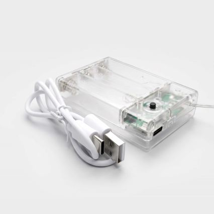 BRILAGI - LED Kerst Lichtgordijn 77xLED/3xAA/USB 1,8m warm wit