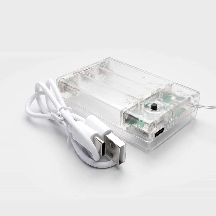BRILAGI - LED Kerst Lichtgordijn 77xLED/3xAA/USB 1,8m warm wit