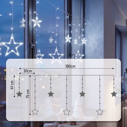 BRILAGI - LED Kerst Lichtketting 77xLED/3xAA/USB 1,8m cool wit