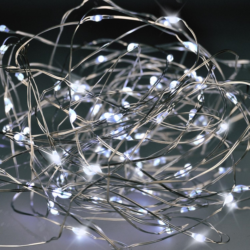 Brilagi - LED Kerst lichtsnoer 100xLED/3xAA 10m koud wit