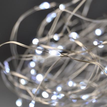 Brilagi - LED Kerst lichtsnoer 100xLED/3xAA 10m koud wit