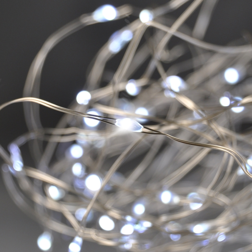 Brilagi - LED Kerst lichtsnoer 100xLED/3xAA 10m koud wit