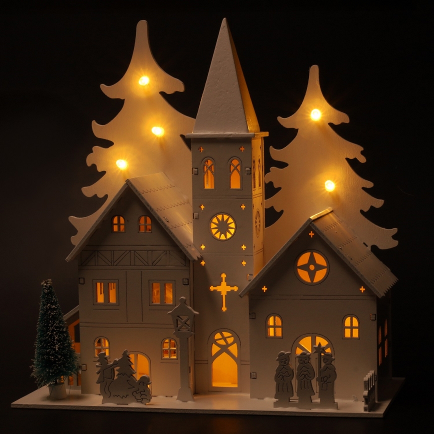 Brilagi - LED kerstdecoratie kerkje LED/2xAA