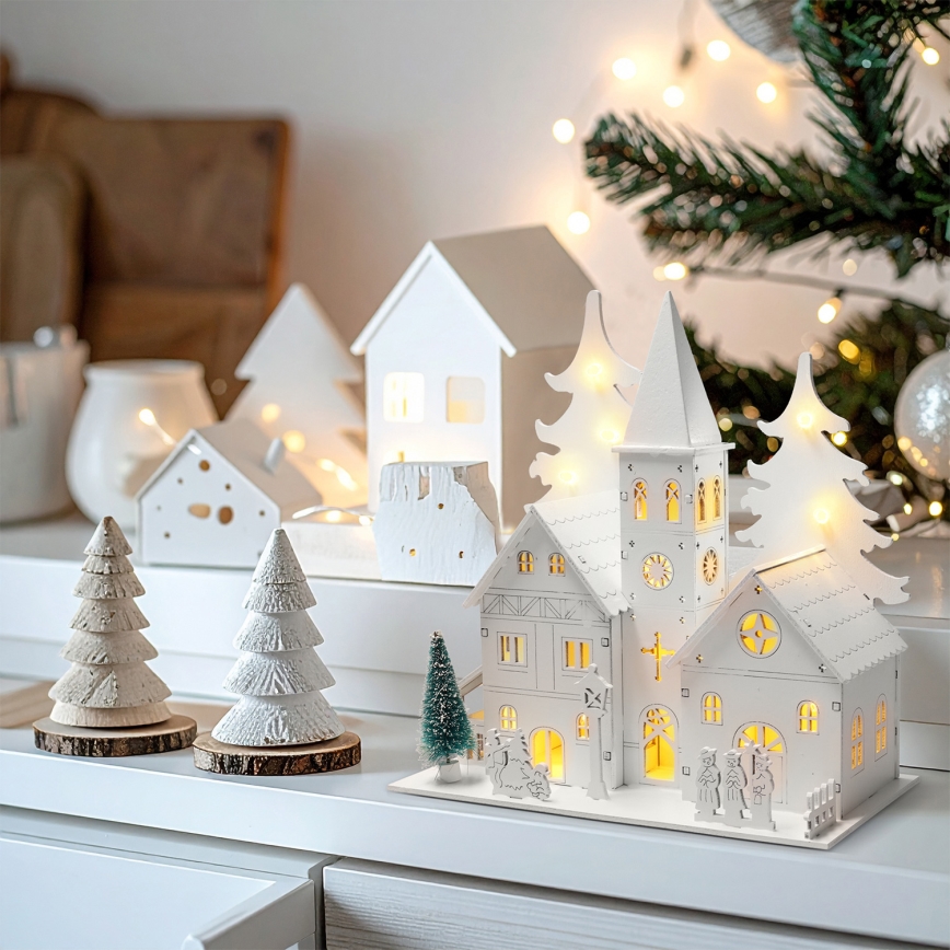 Brilagi - LED kerstdecoratie kerkje LED/2xAA