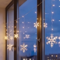 BRILAGI - LED Kerstgordijn 77xLED/3xAA/USB 3,8m sneeuwvlokjes warm wit