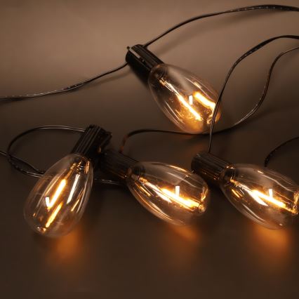 BRILAGI - LED kerstguirlande voor buiten 10xLED/3xAA 3,2 m IP44 warm wit