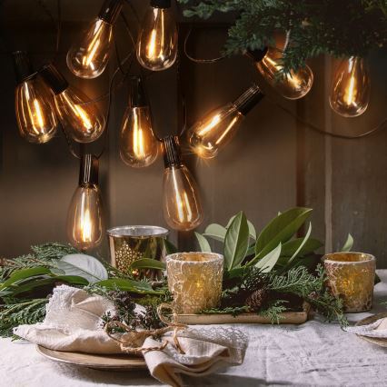BRILAGI - LED kerstguirlande voor buiten 10xLED/3xAA 3,2 m IP44 warm wit