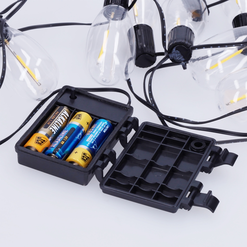 BRILAGI - LED kerstguirlande voor buiten 10xLED/3xAA 3,2 m IP44 warm wit