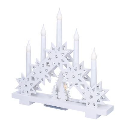 BRILAGI - LED kerstkandelaar 5xLED/2xAA wit