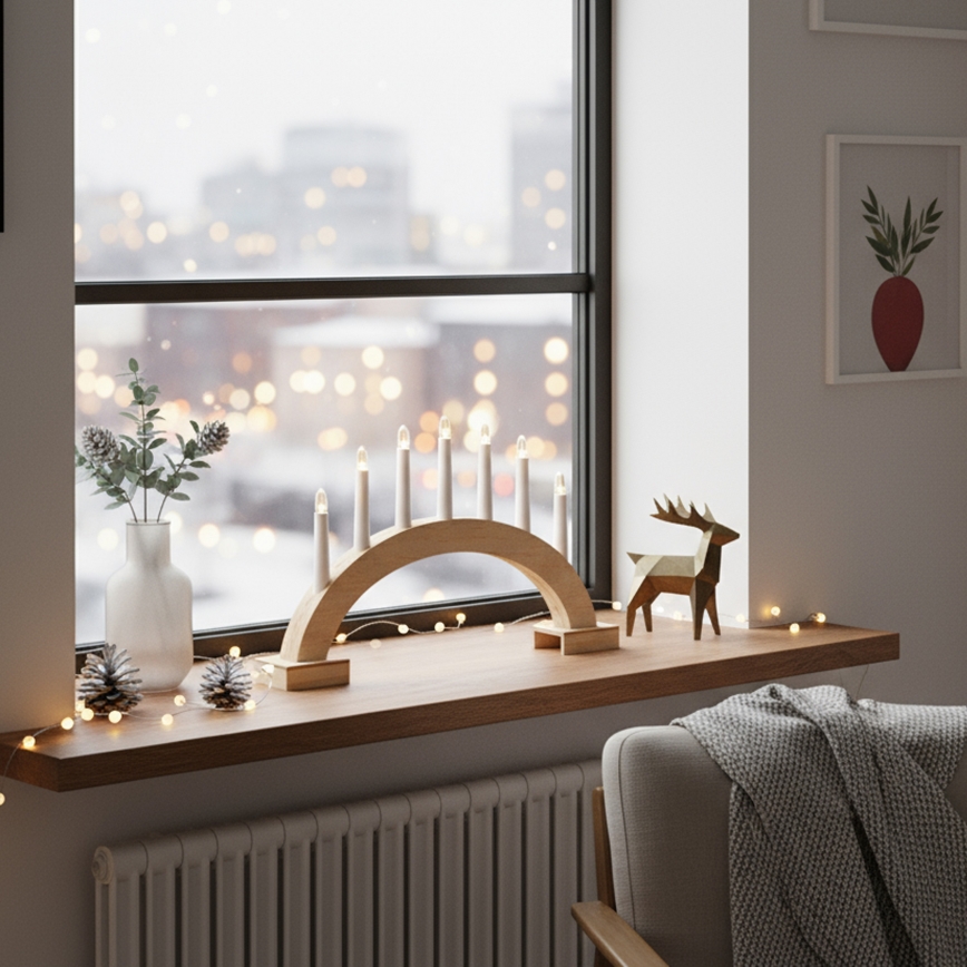 Brilagi - LED kerstkandelaar 7xLED/2xAA 28x45 cm