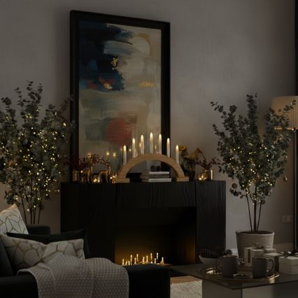 BRILAGI - LED kerstkandelaar 7xLED/2xAA beige/wit