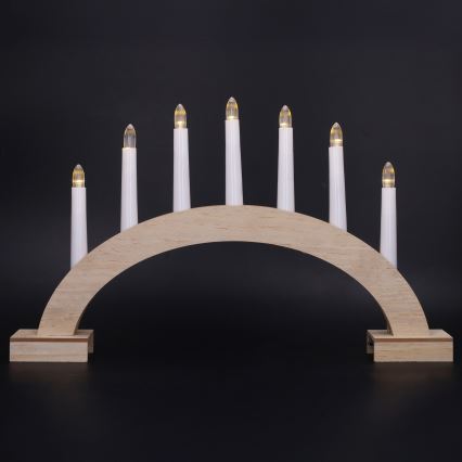BRILAGI - LED kerstkandelaar 7xLED/2xAA beige/wit