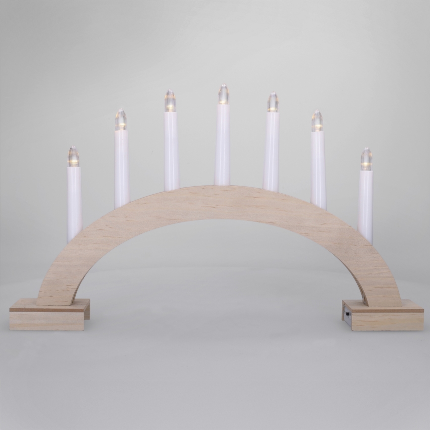 BRILAGI - LED kerstkandelaar 7xLED/2xAA beige/wit