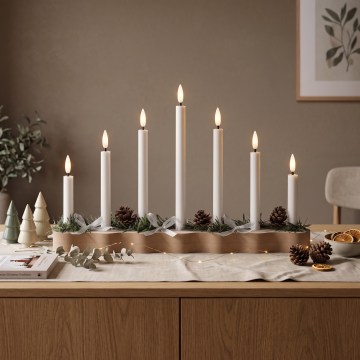 BRILAGI - LED kerstkandelaar 7xLED/2xAA beige/wit