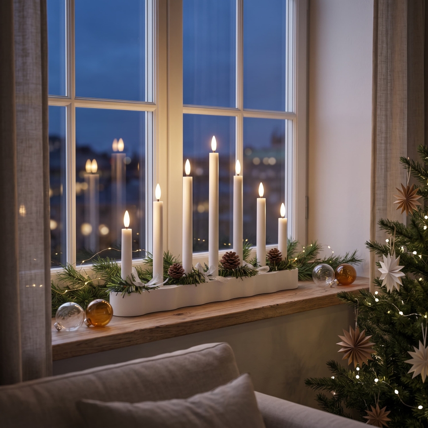 BRILAGI - LED kerstkandelaar 7xLED/2xAA wit
