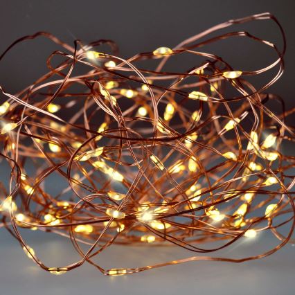 Brilagi - LED-kerstsnoer 100xLED/3xAA 10m warm wit