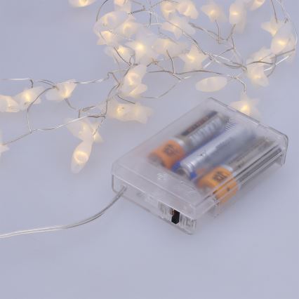 Brilagi - LED-kerstsnoer 40xLED/3xAA 1,8m warm wit sterren