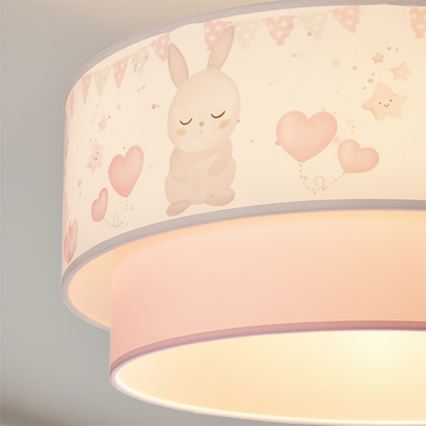 Brilagi-LED Kinder-opbouwplafondlamp BOBO 1xE27/60W/230V Ø 40 cm crème/roze/koningsblauw.