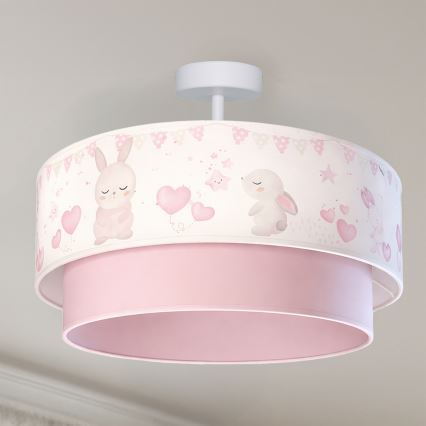 Brilagi-LED Kinder-opbouwplafondlamp BOBO 1xE27/60W/230V Ø 40 cm crème/roze/koningsblauw.