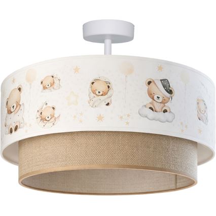 Brilagi - LED kinder-opbouwplafondlamp BOBO 1xE27/60W/230V Ø 40 cm wit/beige/beertjes