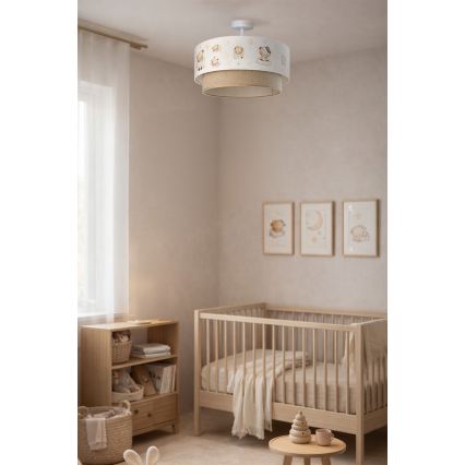 Brilagi - LED kinder-opbouwplafondlamp BOBO 1xE27/60W/230V Ø 40 cm wit/beige/beertjes