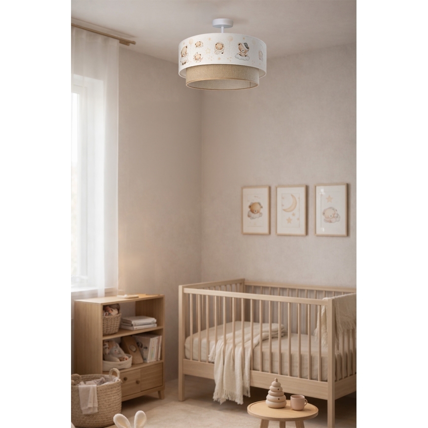 Brilagi - LED kinder-opbouwplafondlamp BOBO 1xE27/60W/230V Ø 40 cm wit/beige/beertjes