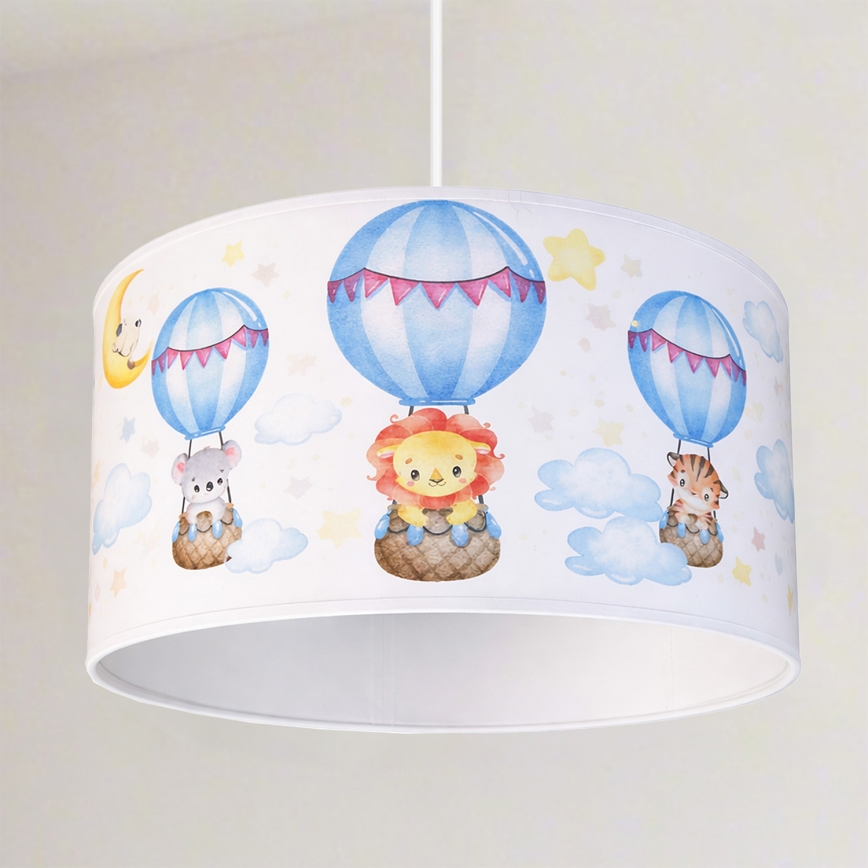 Brilagi - LED Kinderhanglamp aan kabel BOBO 1xE27/10W/230V Ø 35 cm wit/dieren