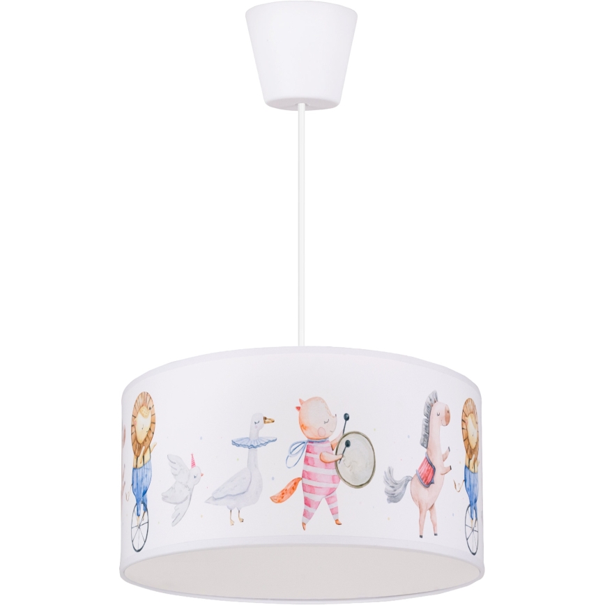 Brilagi - LED-kinderhanglamp aan kabel BOBO 1xE27/60W/230V Ø 35 cm wit/dieren