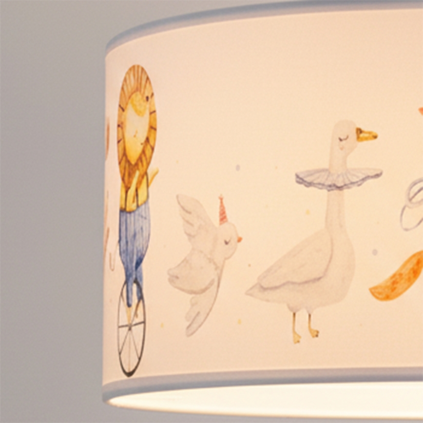 Brilagi - LED-kinderhanglamp aan kabel BOBO 1xE27/60W/230V Ø 35 cm wit/dieren