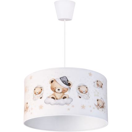 Brilagi - LED kinderhanglamp aan snoer BOBO 1xE27/60W/230V Ø 35 cm wit/beertjes