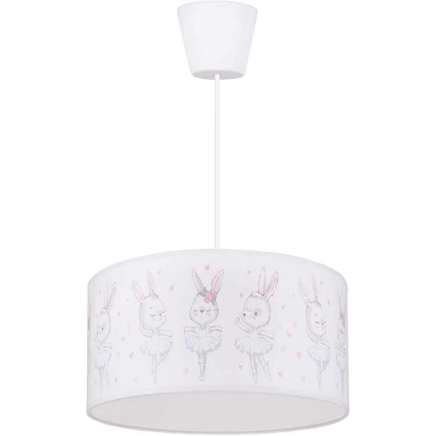 Brilagi - LED kinderhanglamp BOBO aan kabel 1xE27/60W/230V Ø 35 cm wit/konijntjes
