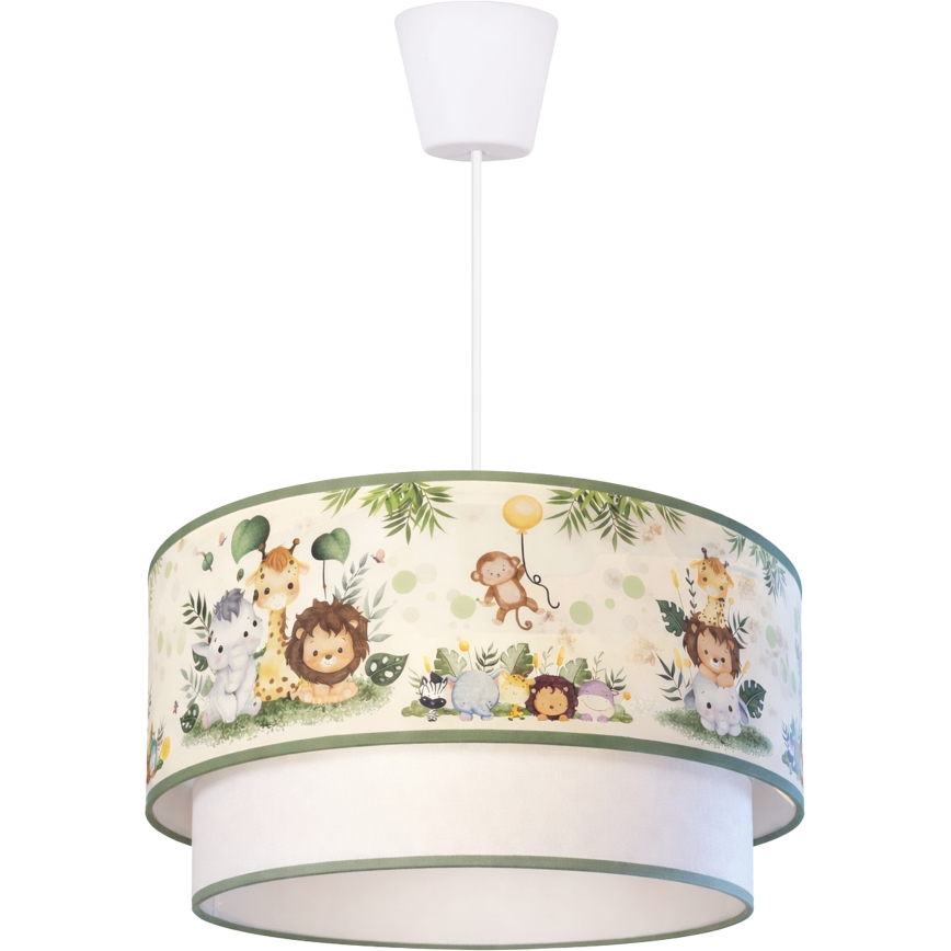 Brilagi - LED-hanglamp voor kinderkamer BOBO, 1xE27/60W/230V, Ø 40 cm, crème/groen/jungle