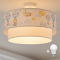 Brilagi - LED kinderplafondlamp BOBO 1xE27/60W/230V Ø 40 cm wit/beige/dierenmotief