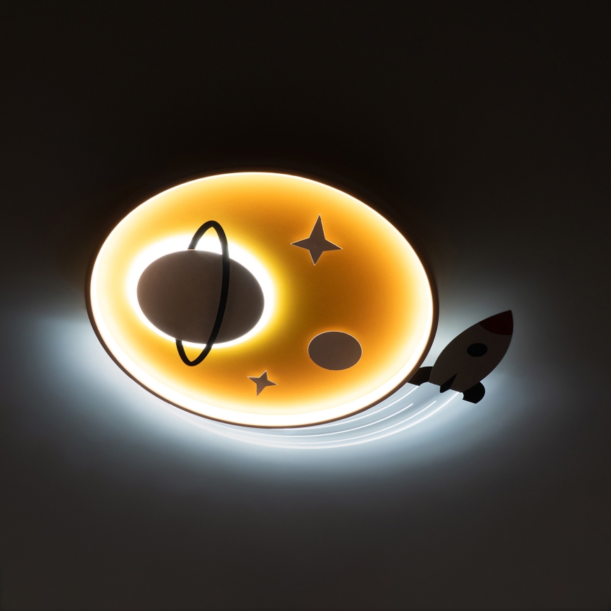 Brilagi - LED kinderplafondlamp STARSHIP LED/64W/230V 3000/4500/6000K geel