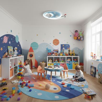 Brilagi -LED kinderplafondlamp STARSHIP LED/64W/230V 3000/4500K blauw