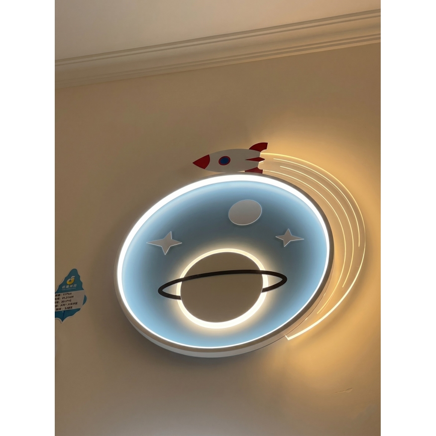 Brilagi -LED kinderplafondlamp STARSHIP LED/64W/230V 3000/4500K blauw