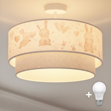 Brilagi-LED Kinderplafonnière BOBO 1xE27/60W/230V Ø 40 cm crème/grijs/koningsblauw