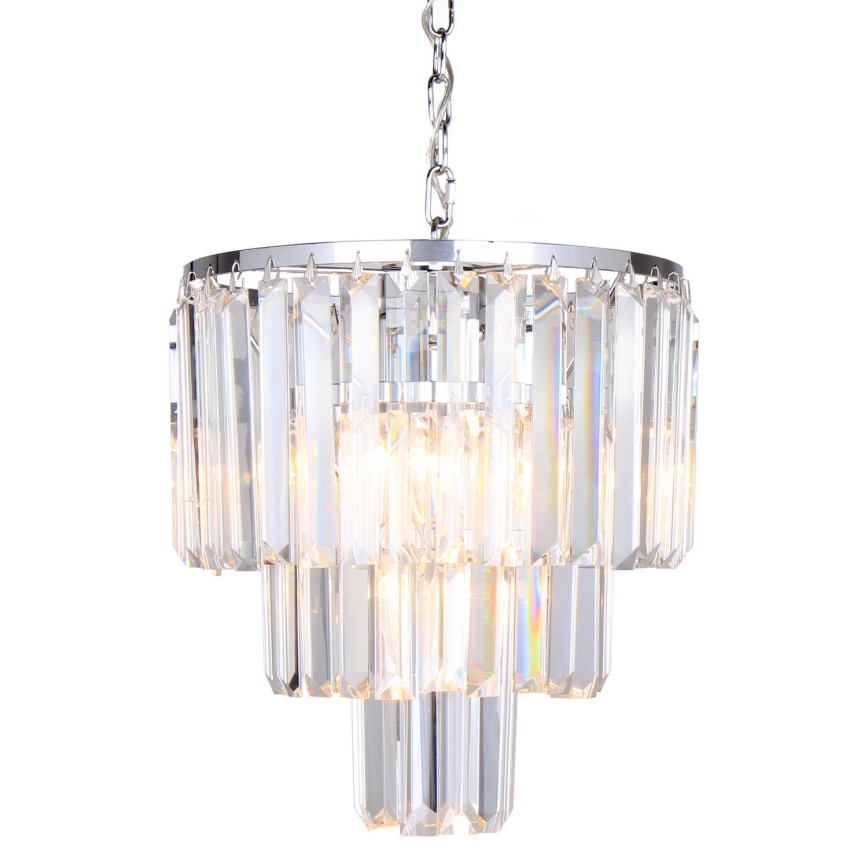 Brilagi - LED Kristallen hanglamp aan een ketting MOZART 4xE14/40W/230V glanzend chroom